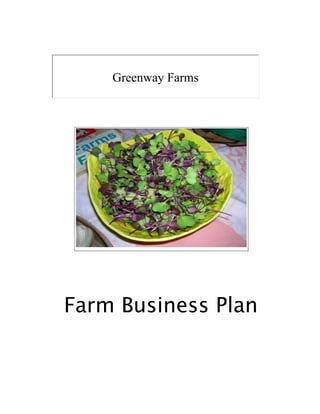 Farm Business Plan
Greenway Farms
 