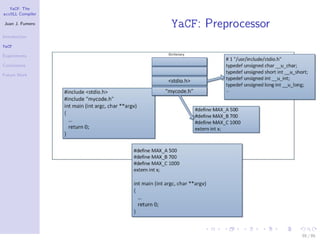 YaCF: The
accULL Compiler

Juan J. Fumero
                  YaCF: Preprocessor
Introduction

YaCF

Experiments

Conclusions

Future Work




                                       55 / 85
 