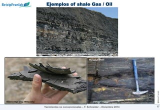 @Beicip-Franlab
Ejemplos of shale Gas / Oil
17
Kimmeridge Clay (Wikipedia) http://www.marcellusshaleformation.com/
Marcellus Shale
Yacimientos no convencionales – F. Schneider – Diciembre 2014
http://www.southampton.ac.uk/~imw/Kimmeridge-Oil-Shale.htm
 