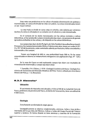 Yacimiento tipo skarn del Peru