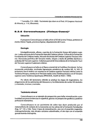 Yacimiento tipo skarn del Peru