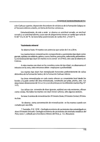 Yacimiento tipo skarn del Peru