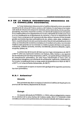 Yacimiento tipo skarn del Peru
