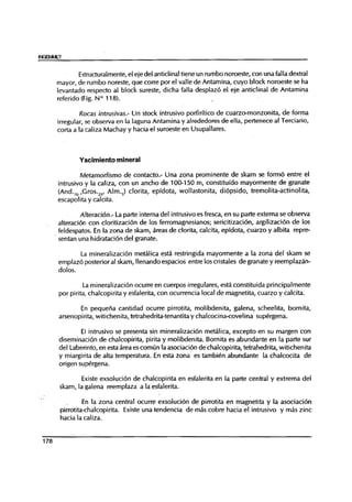 Yacimiento tipo skarn del Peru