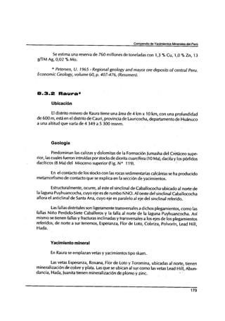 Yacimiento tipo skarn del Peru