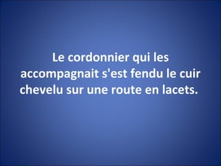 Le cordonnier qui les accompagnait s'est fendu le cuir chevelu sur une route en lacets.  