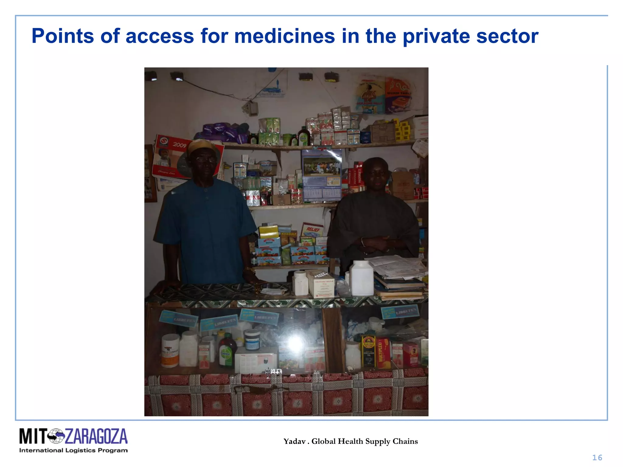 Yadav . Global Health Supply Chains
16
Points of access for medicines in the private sector
 