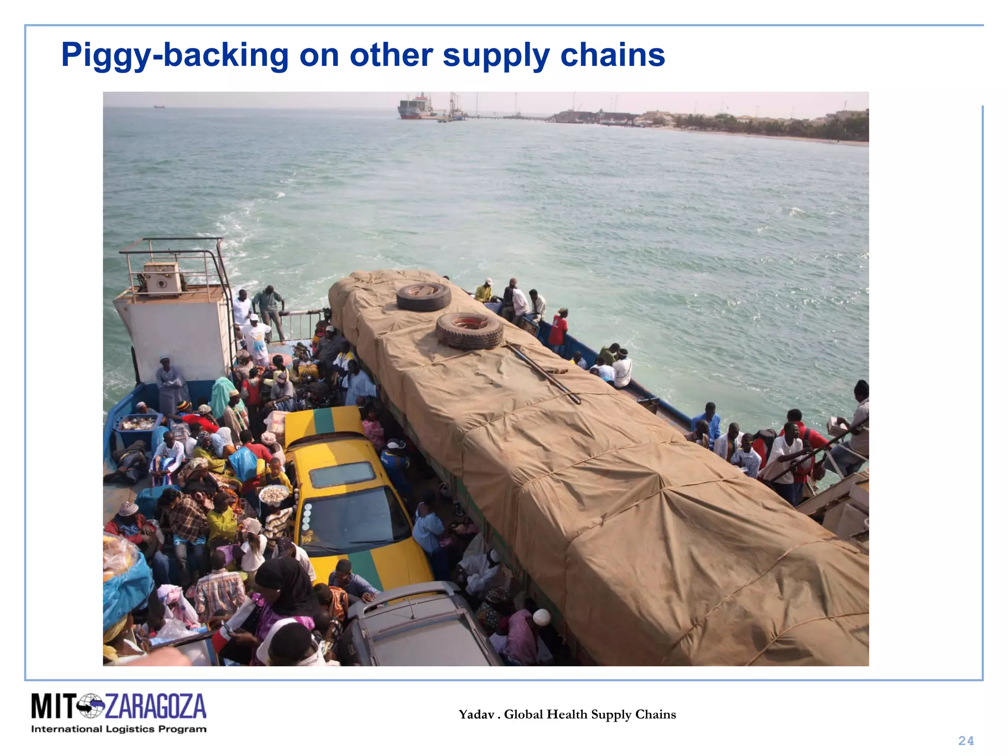 Yadav . Global Health Supply Chains
24
Piggy-backing on other supply chains
 