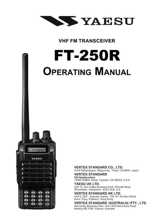 Manual de Operação do Radio YAESU FT-250 | PDF