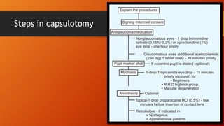 Steps in capsulotomy
 