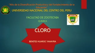 “Año de la Diversificación Productiva y del Fortalecimiento de la
Educación“
UNIVERSIDAD NACIONAL DEL CENTRO DEL PERU
FACULTAD DE ZOOTECNIA
QUIMICA
 