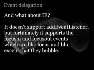 Yahoo presentation: JavaScript Events