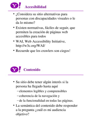 Yahoo | Búsquedas: su uso para diseñar un mejor sitio