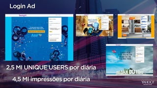 Login Ad
4,5 MI impressões por diária
2,5 MI UNIQUE USERS por diária
 