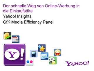 Der schnelle Weg von Online-Werbung in
die Einkaufstüte
Yahoo! Insights
GfK Media Efficiency Panel
 