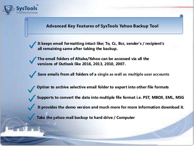 Systools yahoo backup software for mac Systools yahoo backup software for mac
