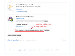 Doodle Yahoo Calendar integration | PPT