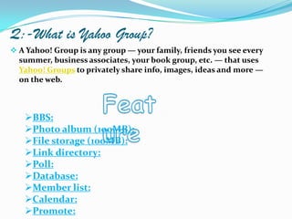 Yahoo group | PPTX
