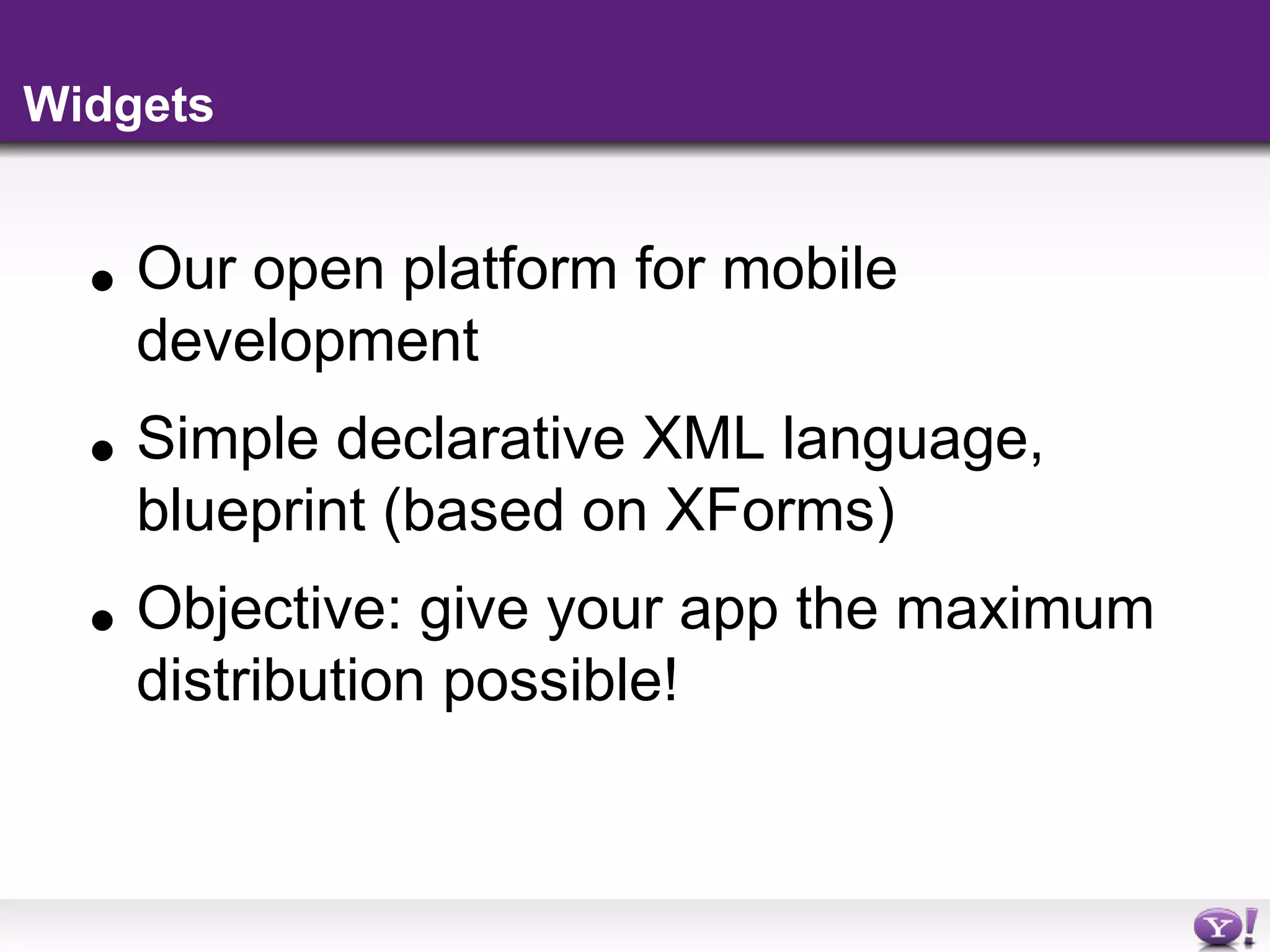 yahoo mobile widgets