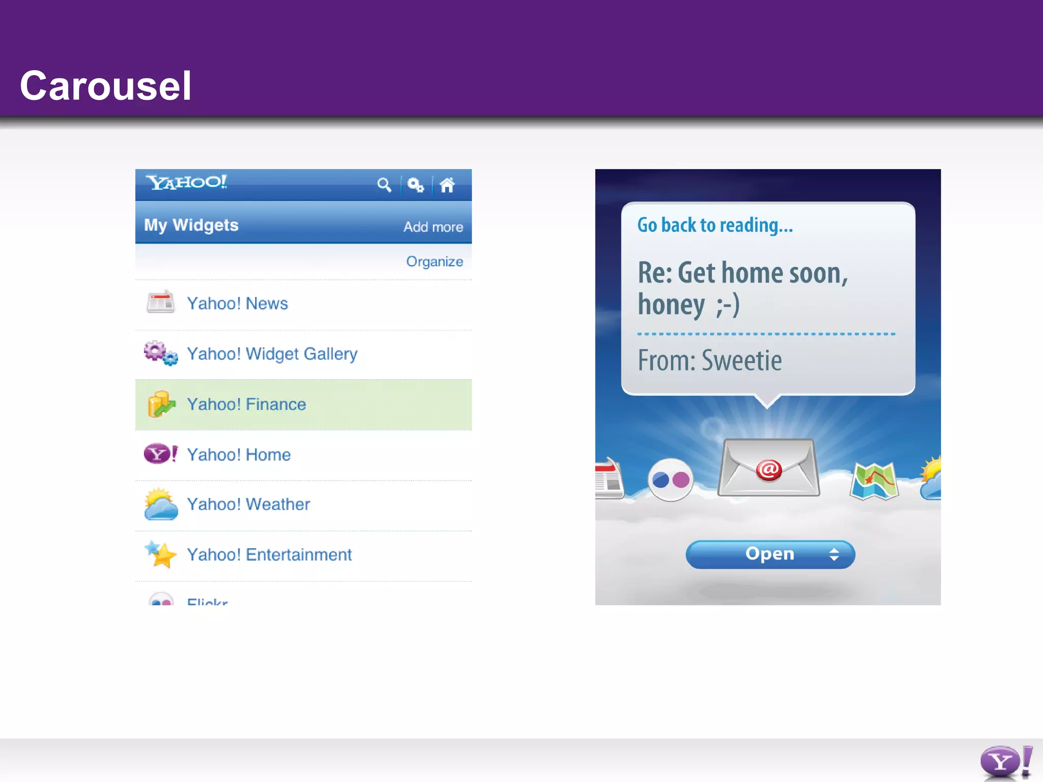 yahoo mobile widgets