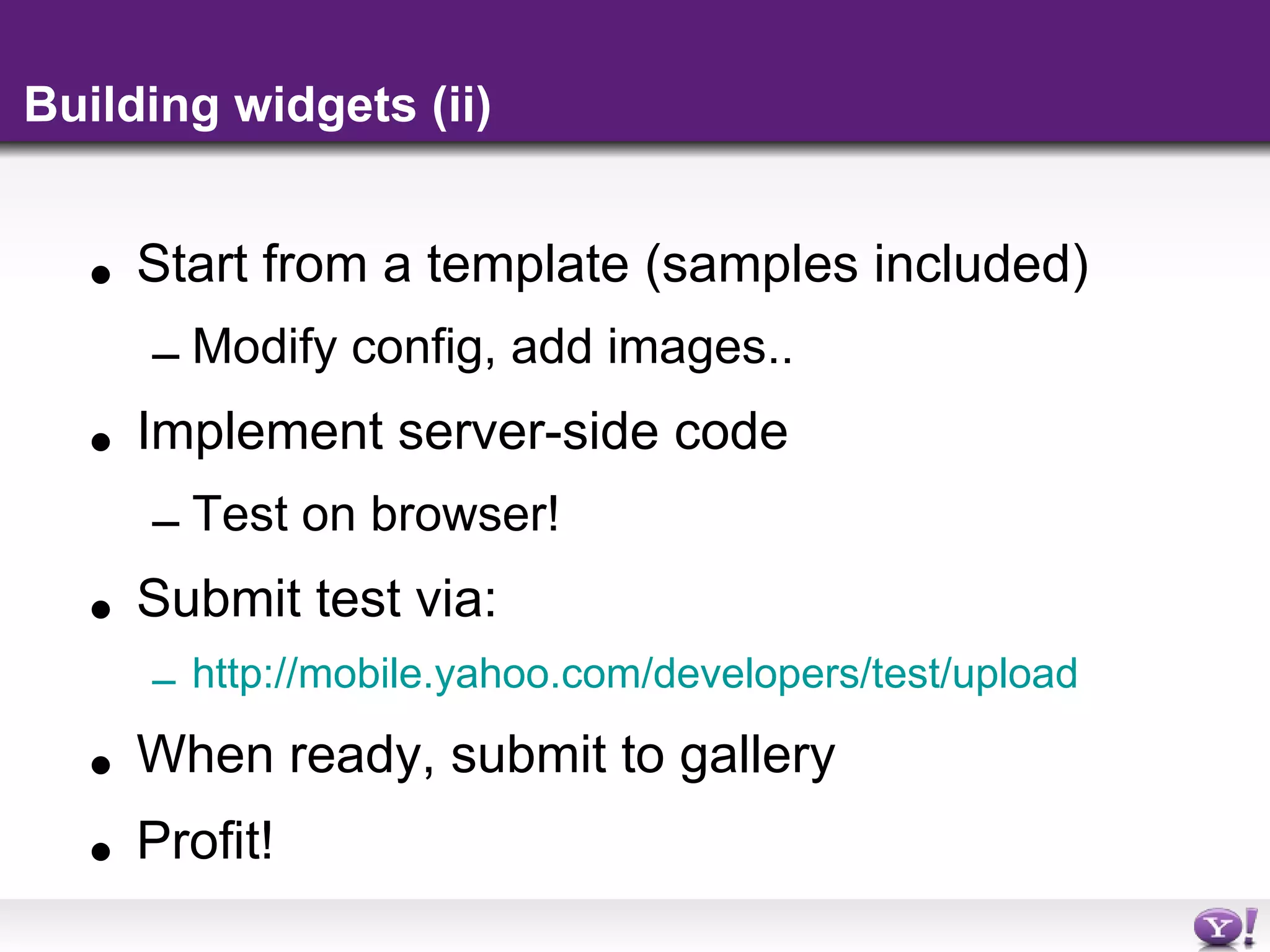 yahoo mobile widgets