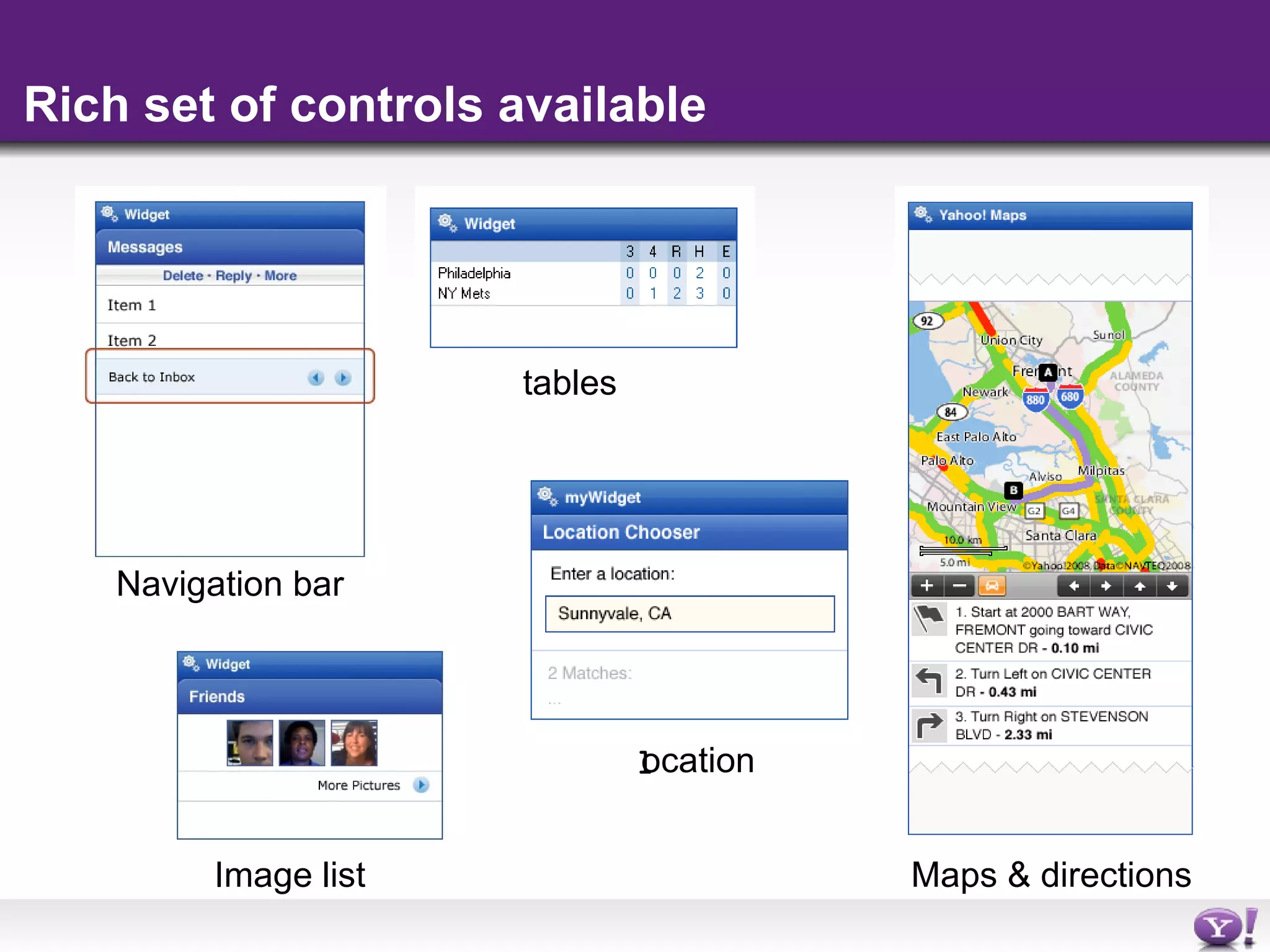 yahoo mobile widgets