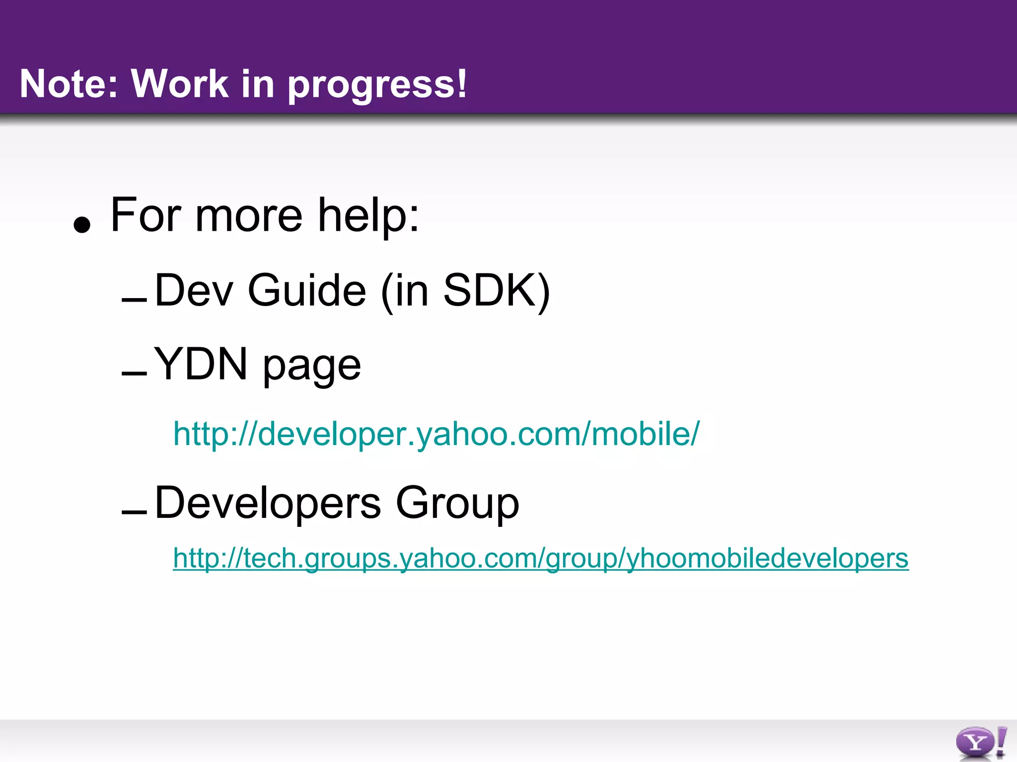 yahoo mobile widgets