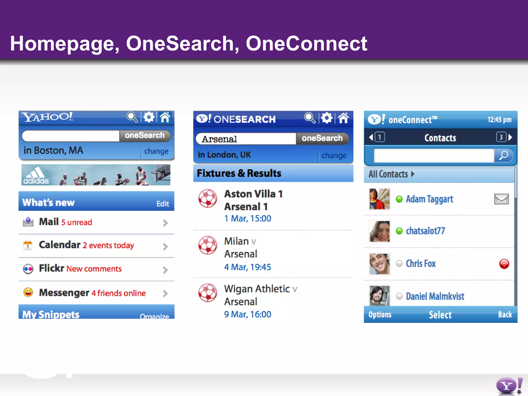 yahoo mobile widgets