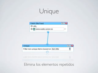 Unique
Elimina los elementos repetidos
 