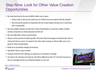 Confidential | For Discussion Purposes Only |
Step Nine: Look for Other Value Creation
Opportunities
85
§  No more free fo...