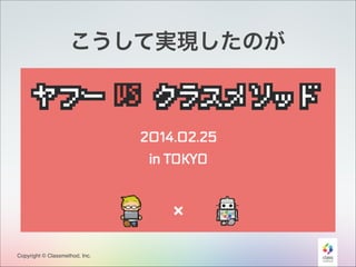 こうして実現したのが

Copyright © Classmethod, Inc.

20

 