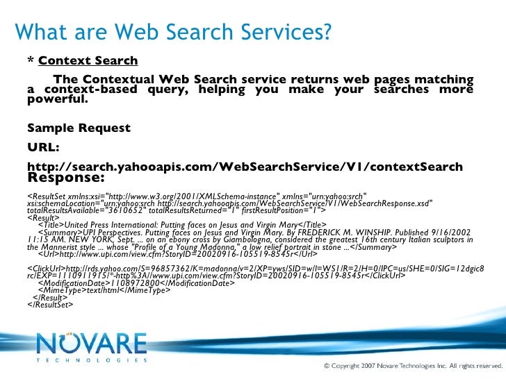 Yahoo Web Search Api