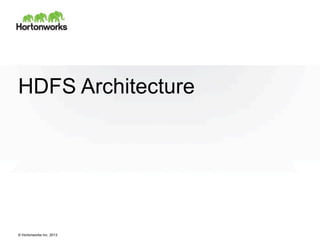 © Hortonworks Inc. 2013
HDFS Architecture
 