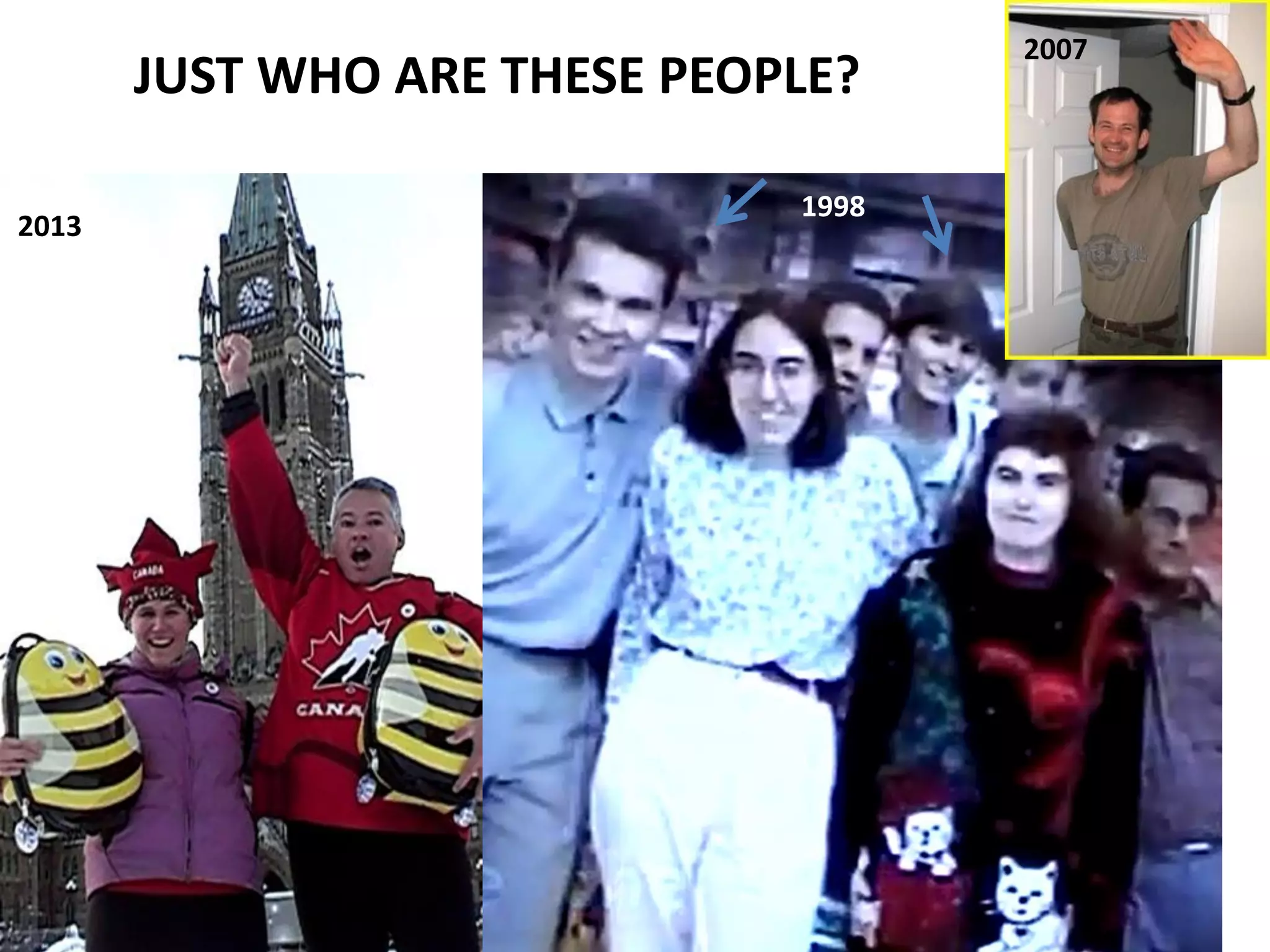 JUST WHO ARE THESE PEOPLE?
1998
2007
2013
 