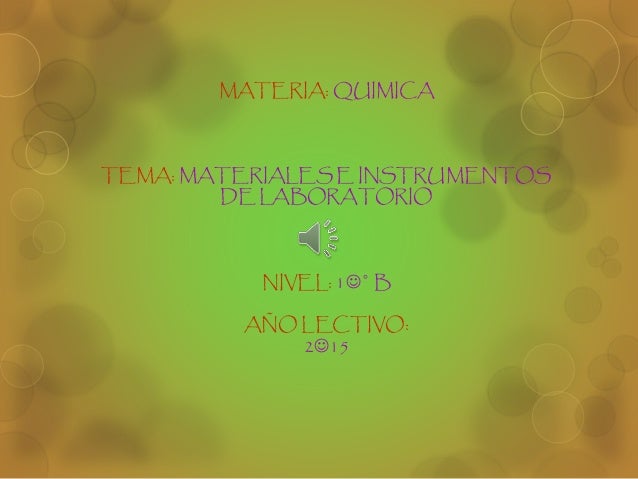 Materias de um laboratorio de quimica Materias de um laboratorio de quimica