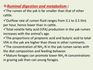 Yak Rumen NUTRITION ON YAK | PPTX