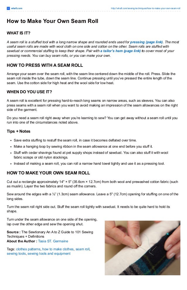 How to make your own seam roll