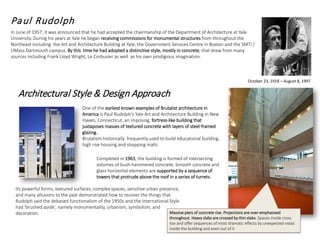 Paul Rudolph Examples Yale Art + Architecture Building - Case Study | PDF