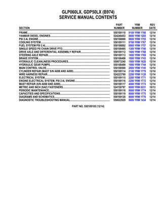 Yale b974 glp060 lx lift truck service repair manual | PDF