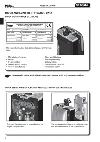 Yale (e857) mo10 l lift truck service repair manual