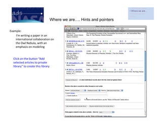  2005: myADS-arXiv / Private Libraries 