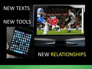 NEW RELATIONSHIPS
NEW TEXTS
NEW TOOLS
 