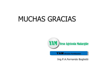 MUCHAS GRACIAS Ing.P.A.Fernando Boglietti YAM   División Fertilizantes 