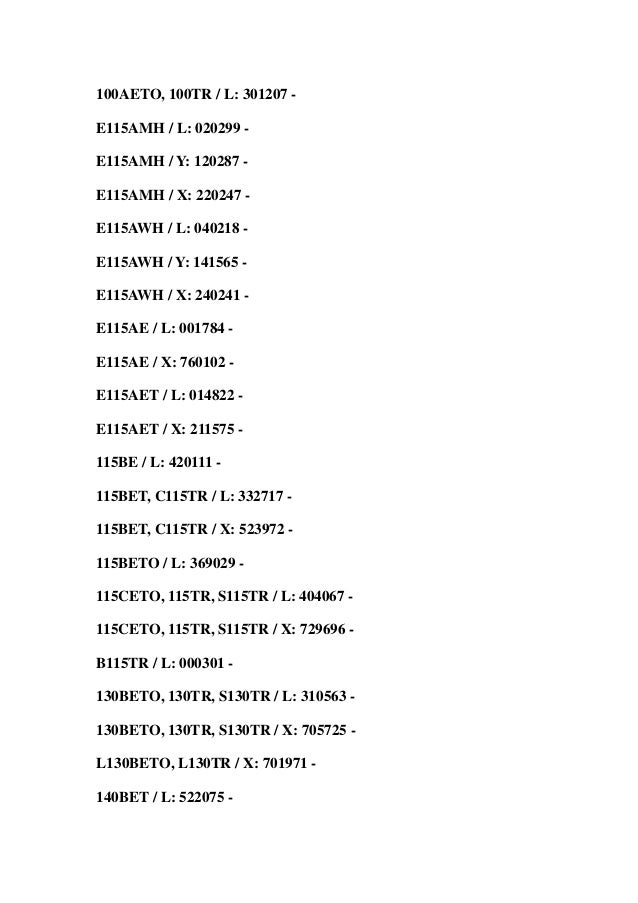 Yamaha 100 a, e115a, 115b, 115c, 115f, 130b, l130b, 140b, c115x, 115x…