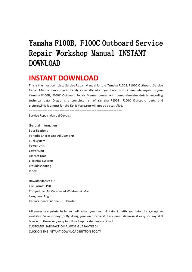 yamaha outboard workshop manual free download