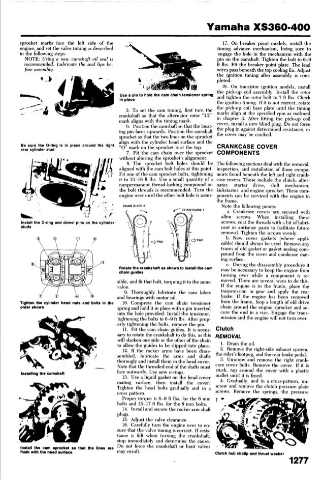 Yamaha Xs 400 1977 1982 Service Manual