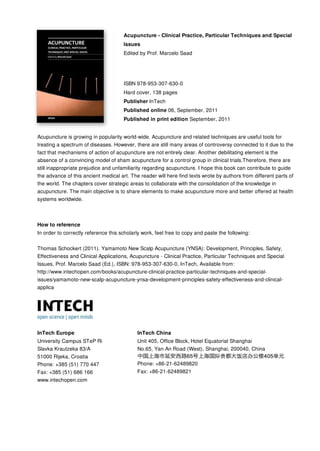 Yamamoto new scalp acupuncture | PDF
