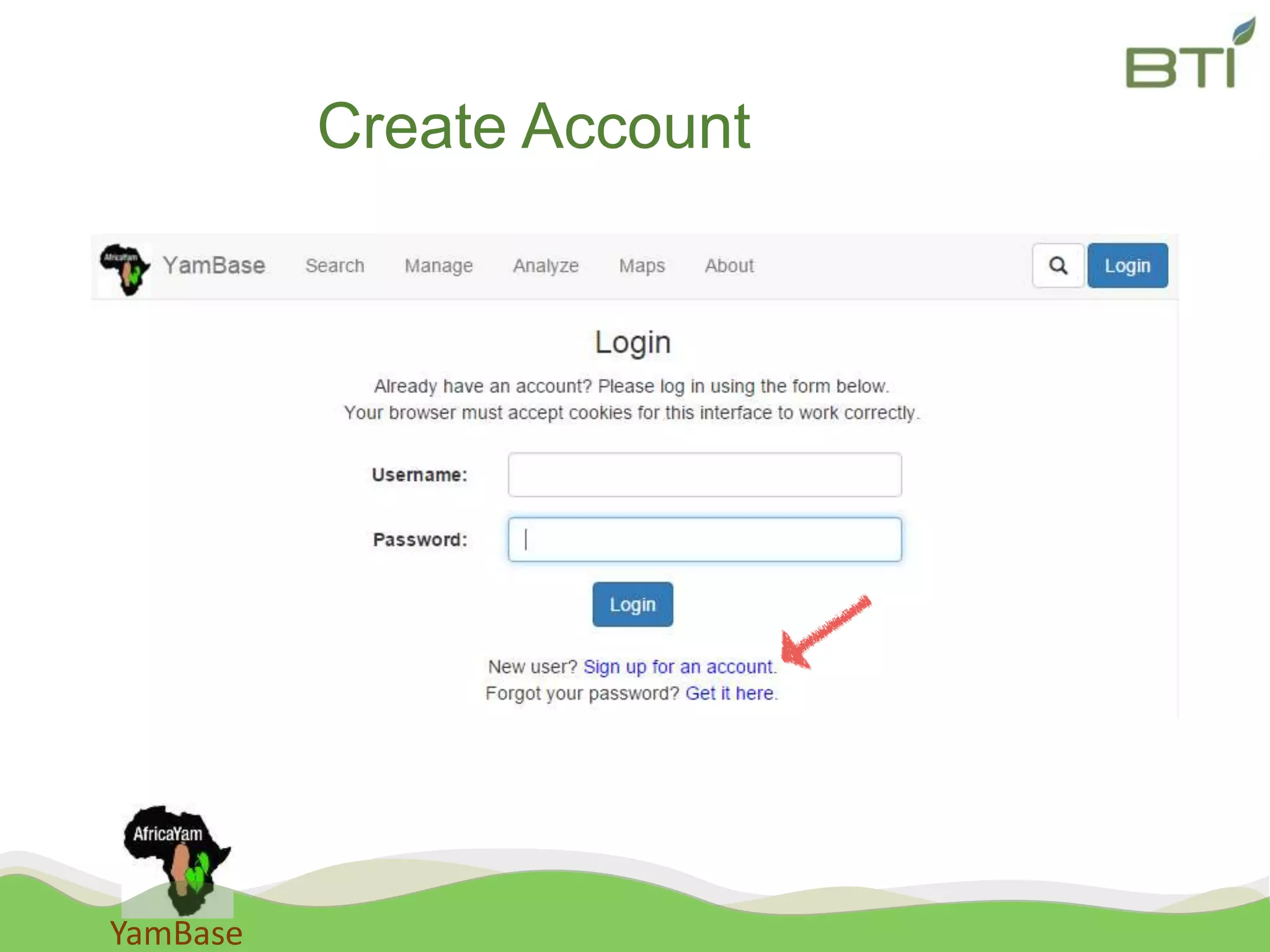 YamBase
Create Account
 