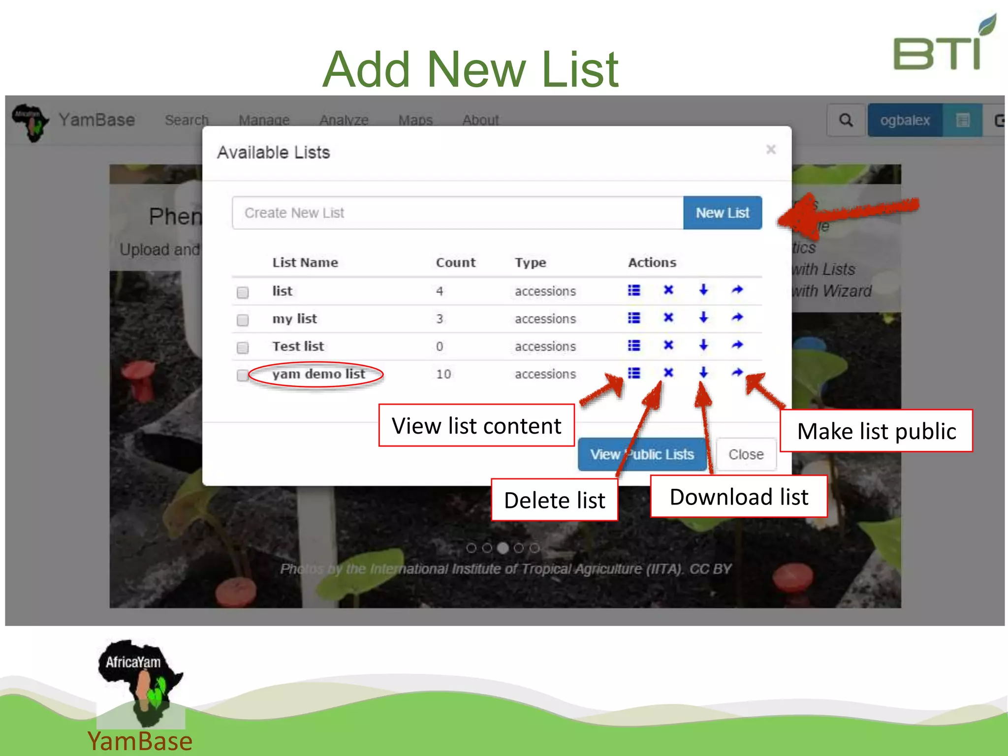 YamBase
Add New List
View list content
Delete list Download list
Make list public
 