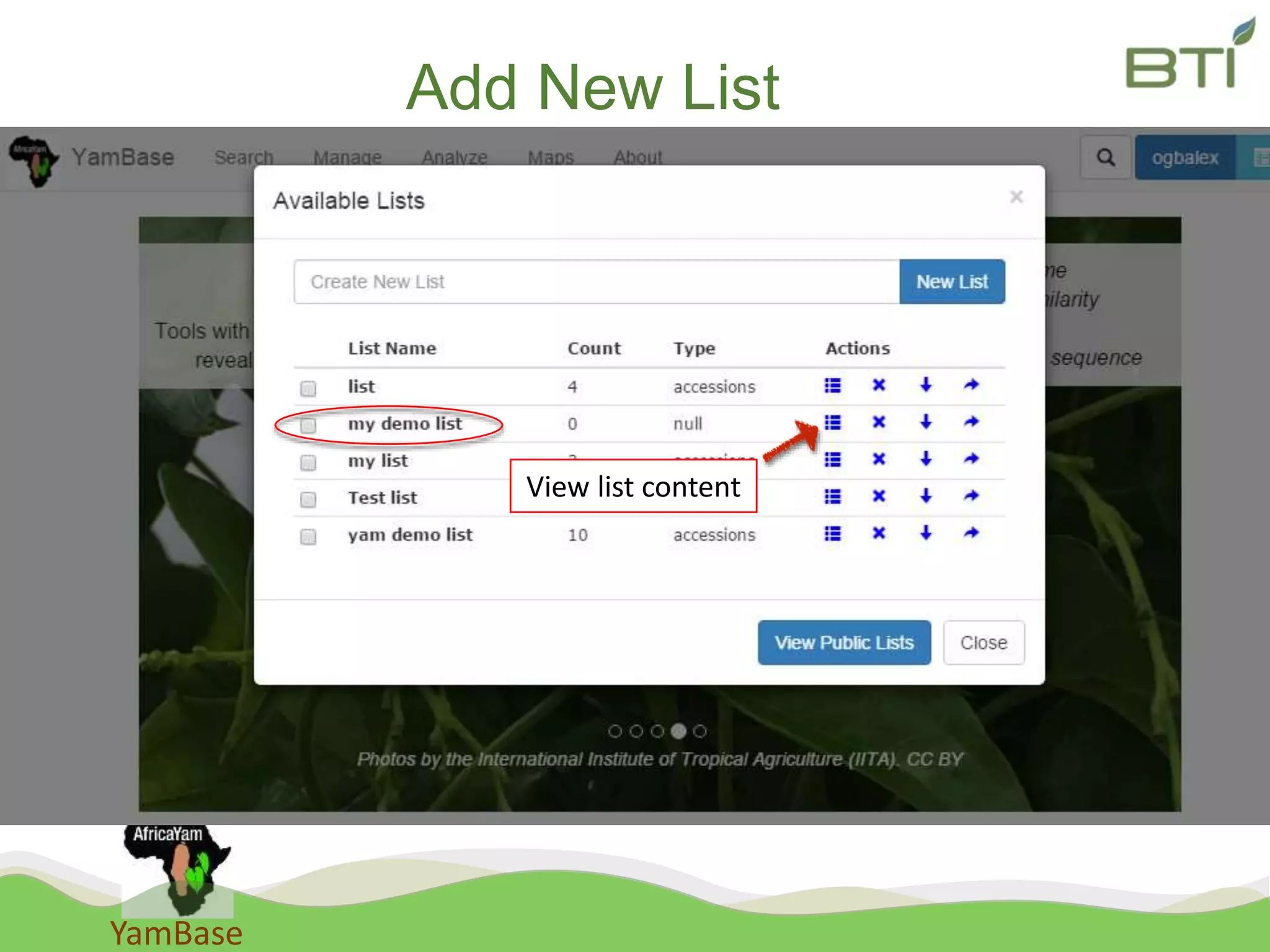 YamBase
Add New List
View list content
 